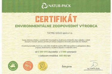 Enviromentálne zodpovedný výrobca Enviromentálne zodpovedný výrobca